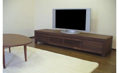 【HARKI テレビボード 180cm】 ウォールナット オイルフィニッシュ リモコン対応 無垢材のルーバー扉が印象的なテレビボード