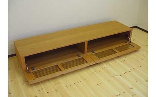 【VOICE テレビボード ブラックチェリー180cm】ブラックチェリー材 オイルフィニッシュ リモコン対応 シャープな無垢材ルーバー扉のテレビボード