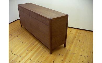 【プッシュオープンリビングボード ウォールナット 180cm】プッシュオープンタイプ＜ウォールナット材 オイルフィニッシュ＞