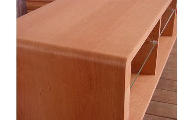 【Canvas TVボード　ブラックチェリー材】バランスの良い形とシンプルさが飾る物を引き立たせるおしゃれなローボード＜ブラックチェリー材ツキ板　オイルフィニッシュ＞