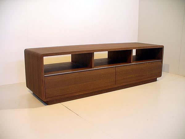 【ROUND テレビボード　ウォールナット153cm】ウォールナット材ツキ板