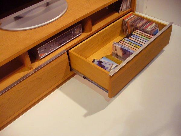 【ROUND テレビボード　ブラックチェリー153cm】＜ブラックチェリー材ツキ板　オイルフィニッシュ＞