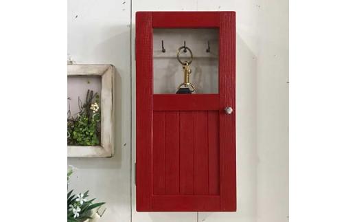 小さな扉のキーボックス 赤色