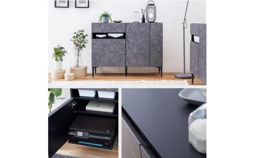 サイドボード 110cm リード ＜ライトグレー×ホワイト＞ 【モーブル】【大川家具】