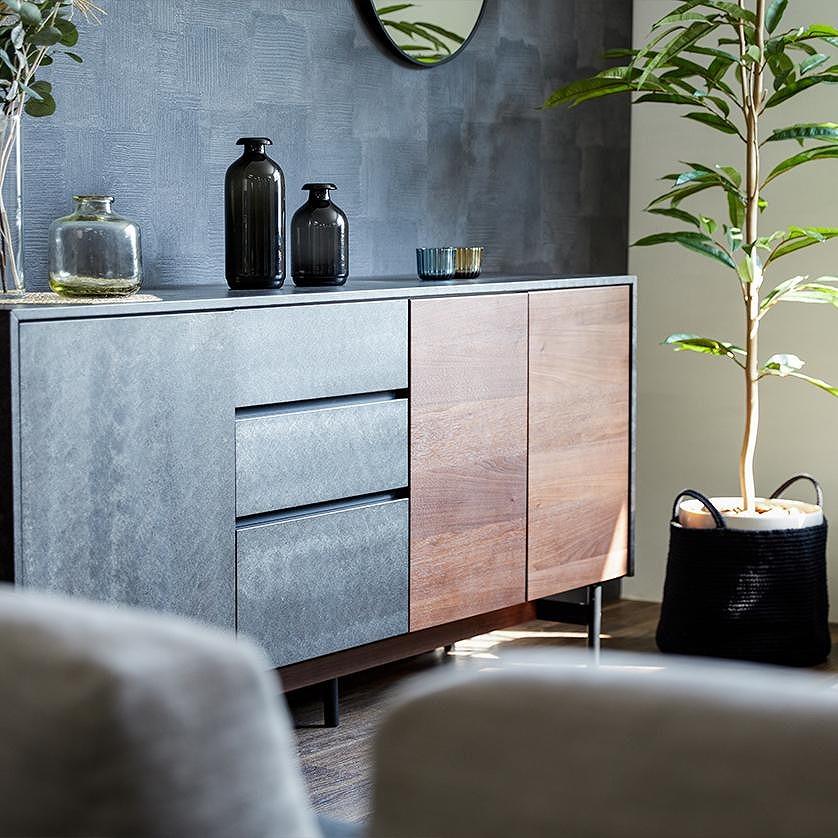 Alvin アルヴィン 150cm サイドボード ＜ウォールナット＞ 【モーブル】【大川家具】