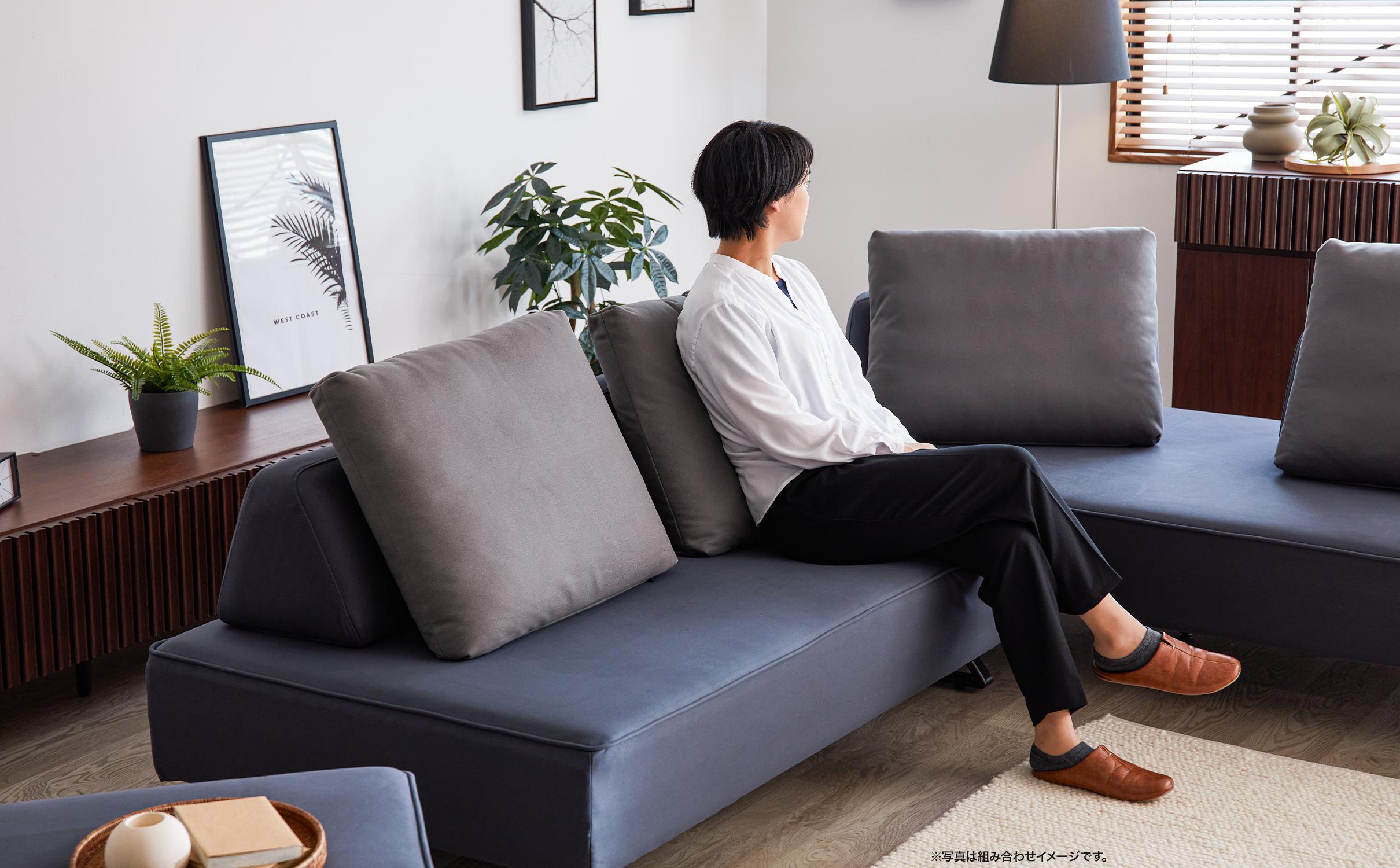 リバティ2 ソファ 160cm 3人掛け ダークグレー【モーブル】【大川家具】