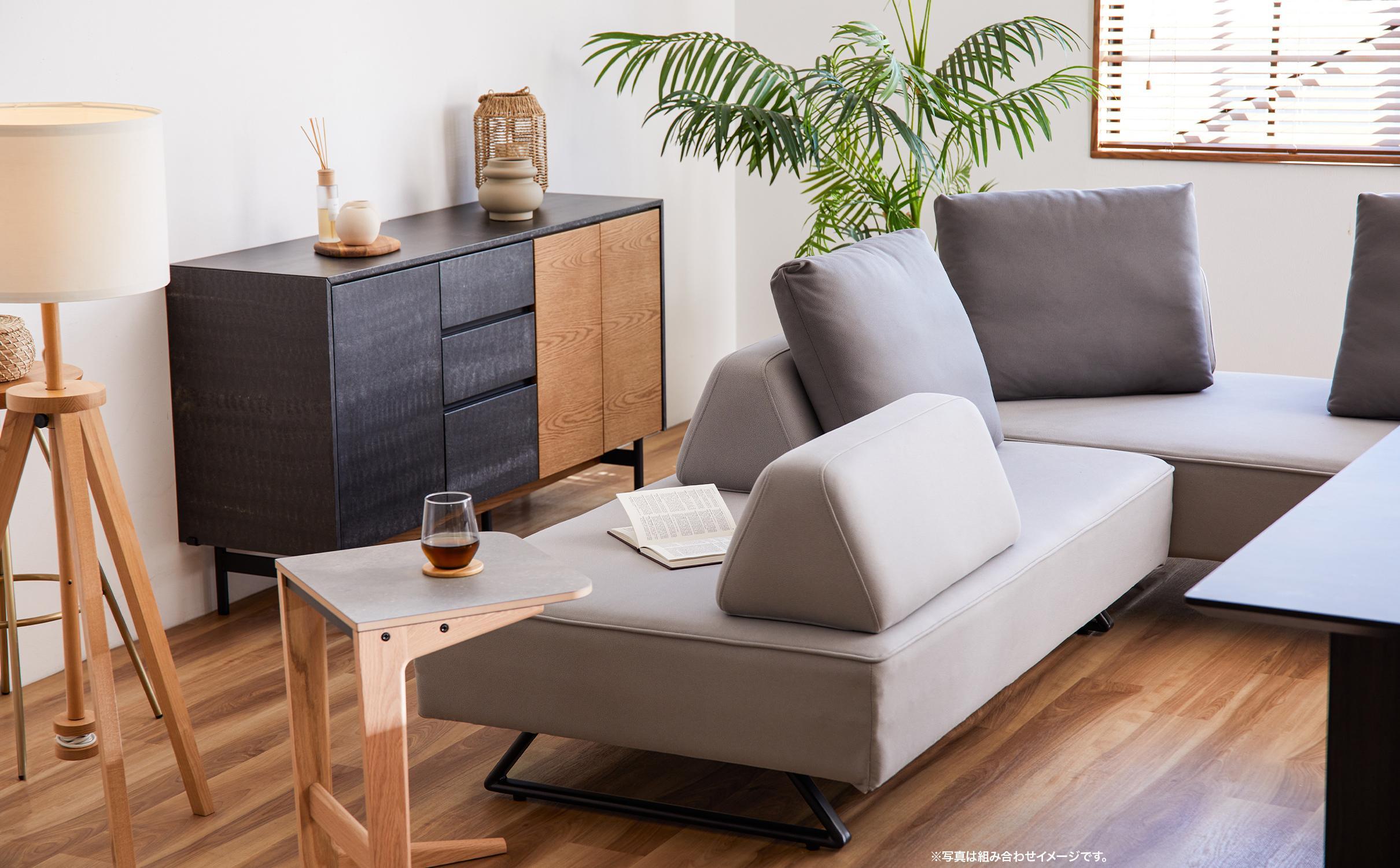 リバティ2 ソファ 160cm 3人掛け ライトグレー【モーブル】【大川家具】