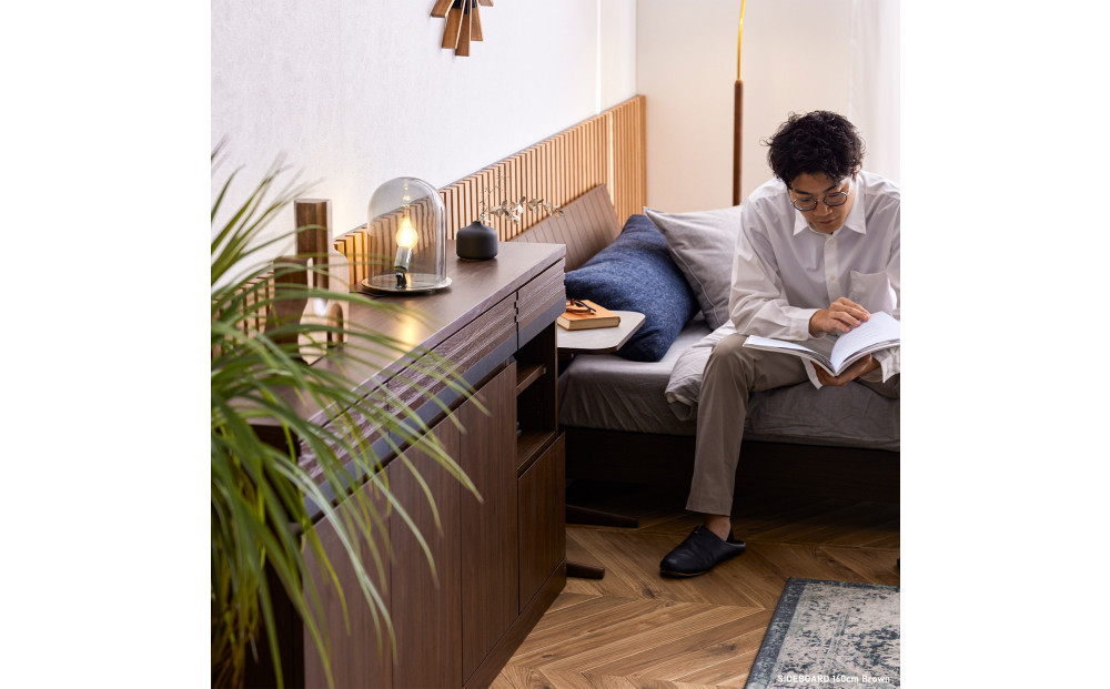 サイドボード 160cm シーン オークブラウン 【モーブル／大川家具】