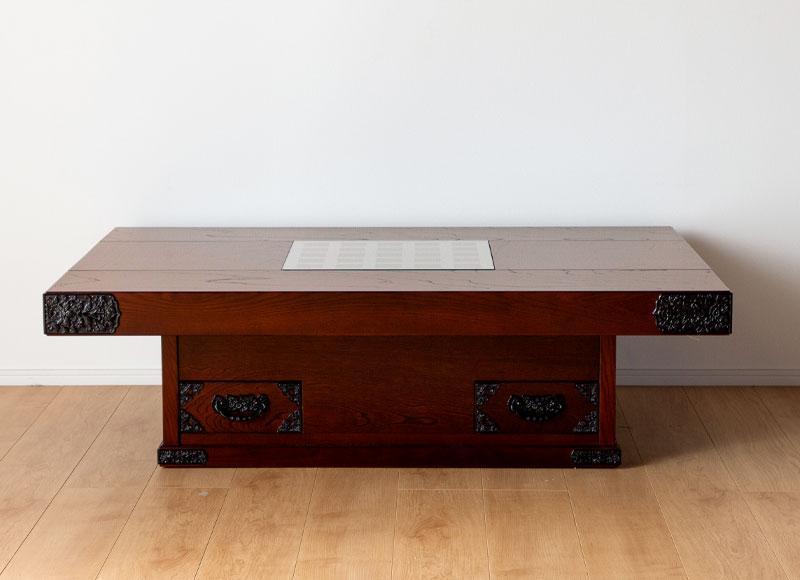 【吉野民芸 120座卓】★創業明治40年老舗「境木工」熟練の職人の手により1つ1つ丁寧に作り上げる伝統工芸品「吉野民芸家具」