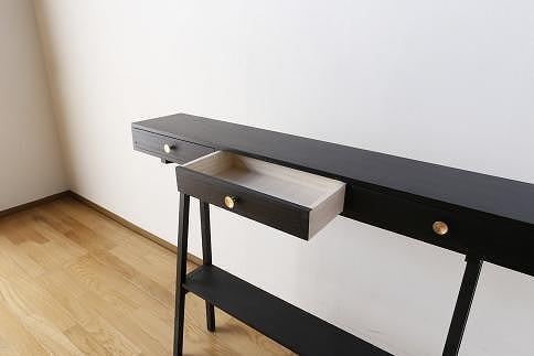 【PAUSE コンソールハイ スミイロ】★コンパクトながらも収納を兼ね備えたコンソールテーブル 日本の伝統色で仕上げた塗装はインテリアのアクセントとして、お部屋を素敵な空間に演出します