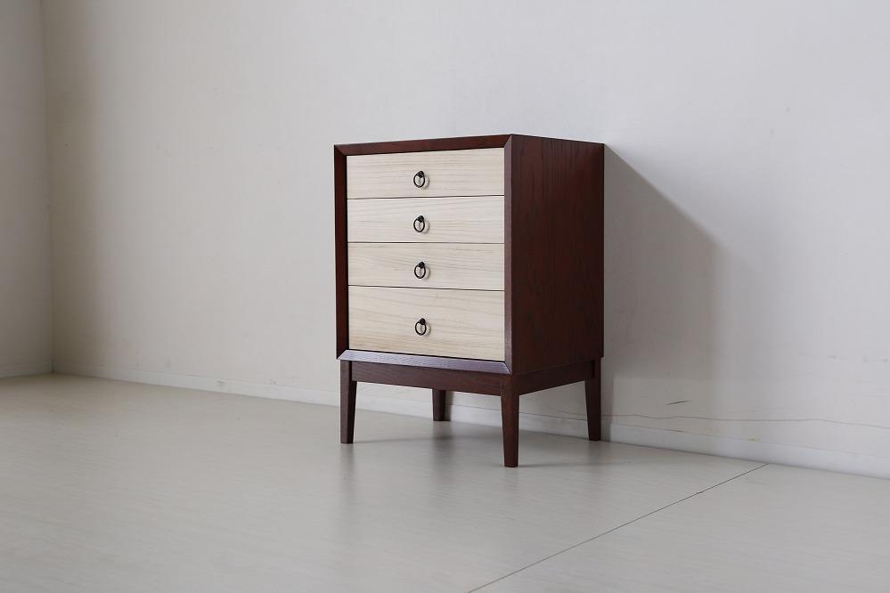 【GRAPPA／グラッパ 50リビングローチェストBR×WH】★引出しの浮造り加工とカラーのアクセントが特徴的なシンプルながらも和モダンな雰囲気漂うチェスト