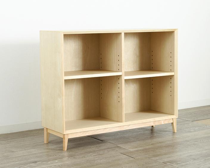 大川家具 レフライン 90cm シェルフ 本棚 天然木サクラ(バーチ)