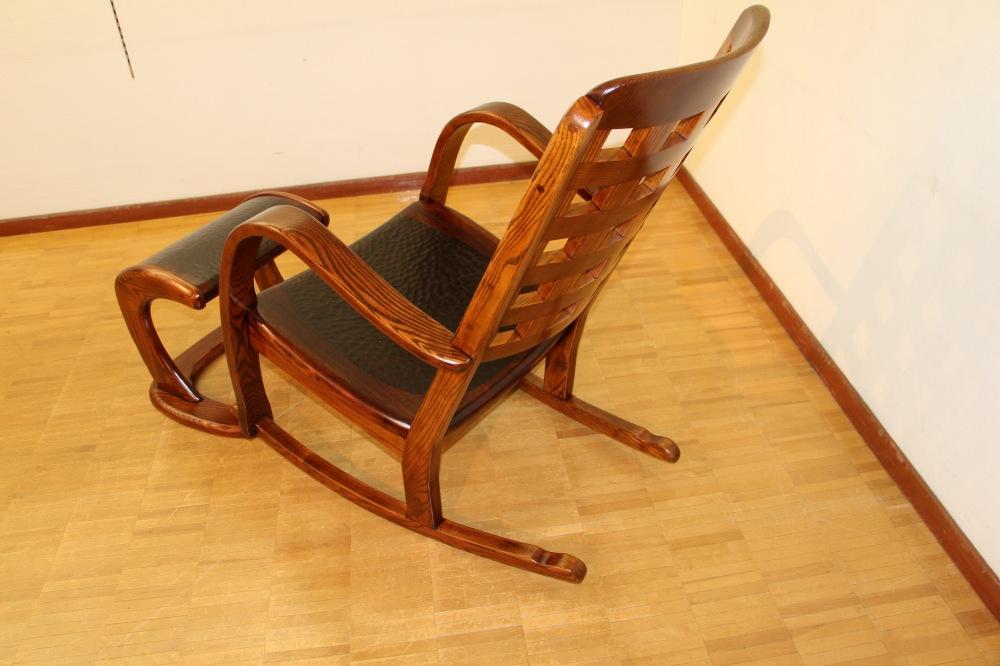 漆塗り触れ合いロッキングチェア・オットマンセット