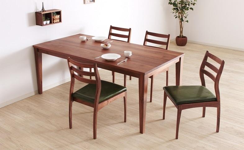 Tred ダイニングチェア 肘無 ウォールナット無垢 合皮 ファブリック 大川市 貞苅椅子製作所