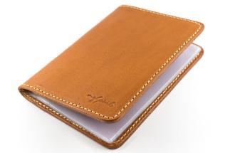 maf pinto レザーカードケース (クリアポケット) ライトブラウン