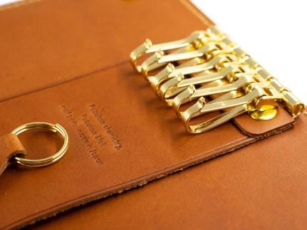 maf pinto レザーキーケース 本革 鍵入れ コンパクト マルチ カードキー ライトブラウン