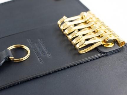 maf pinto レザーキーケース 本革 鍵入れ コンパクト マルチ カードキー ネイビー