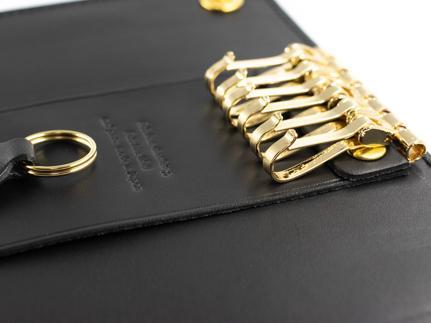 maf pinto レザーキーケース 本革 鍵入れ コンパクト マルチ カードキー ブラック