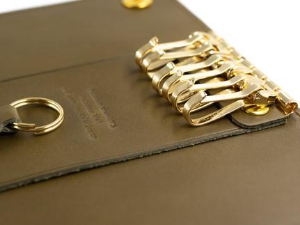 maf pinto レザーキーケース 本革 鍵入れ コンパクト マルチ カードキー オリーブ