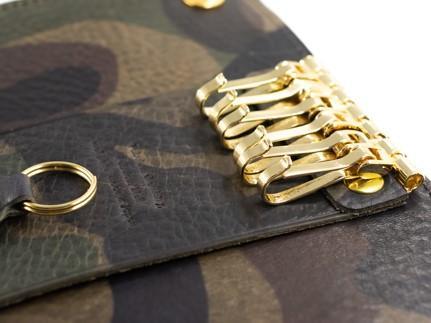 maf pinto レザーキーケース 本革 鍵入れ コンパクト マルチ カードキー カモフラージュダーク