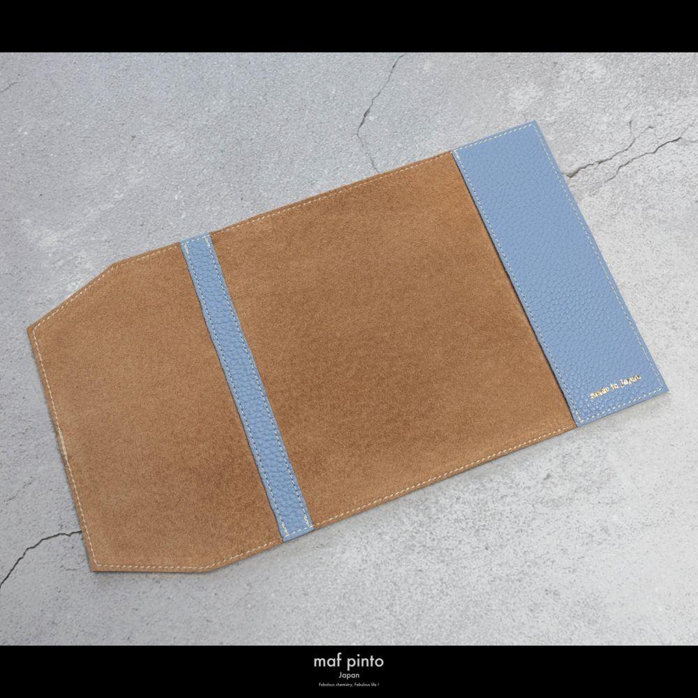 maf pinto (マフ ピント) レザーブックカバー文庫サイズ ADRIA LINE ライトブルー 本革 日本製