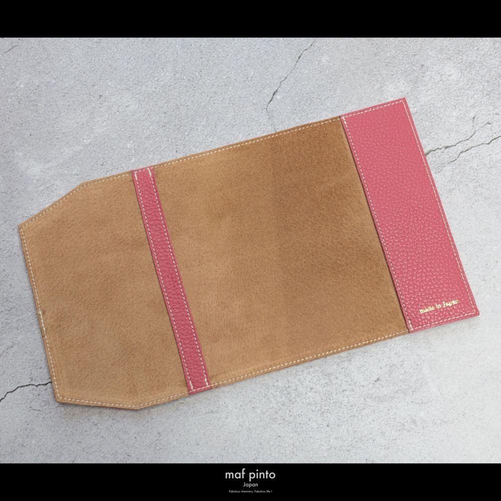 maf pinto (マフ ピント) レザーブックカバー 新書サイズ ADRIA LINE ピンク 本革 日本製