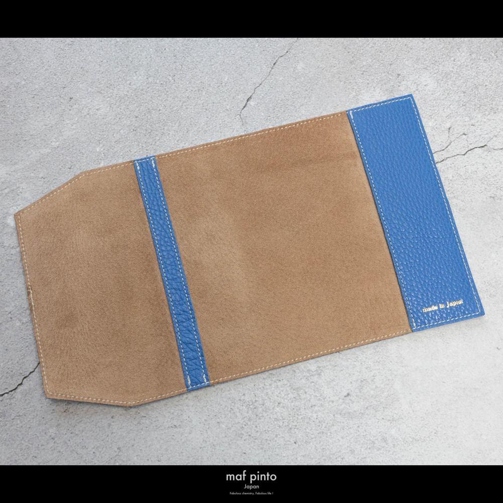 maf pinto (マフ ピント) レザーブックカバー 新書サイズ ADRIA LINE フレッシュブルー 本革 日本製