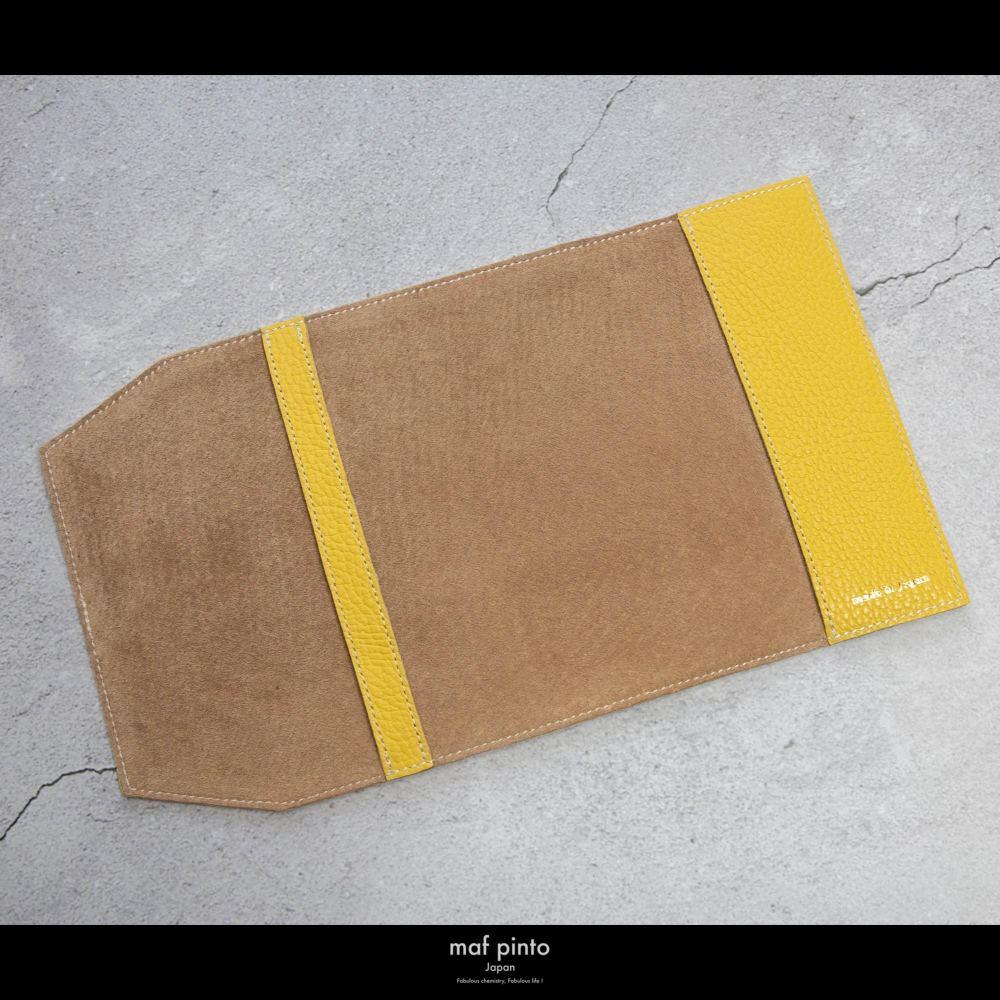maf pinto (マフ ピント) レザーブックカバー 四六判サイズ ADRIA LINE ライトイエロー 本革 日本製
