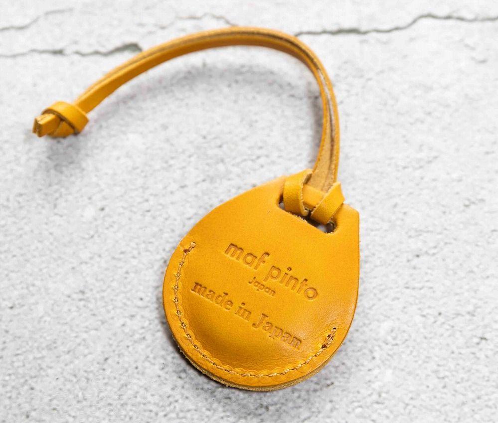 エアタグ用 ケース カバー レザー 本革 apple airtag 【イエロー】