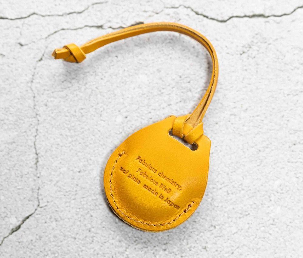 エアタグ用 ケース カバー（フルカバーモデル） レザー 本革 apple airtag 【イエロー】