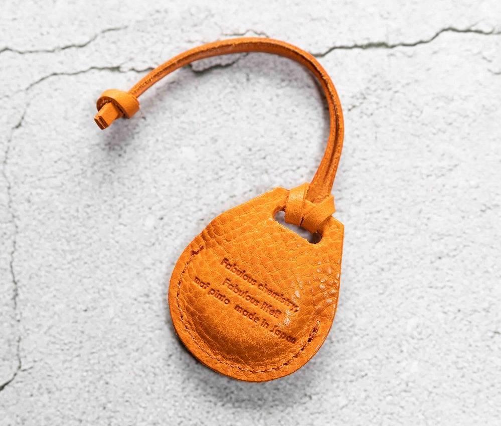 エアタグ用 ケース カバー（フルカバーモデル） レザー 本革 apple airtag 【オレンジ シュリンク】