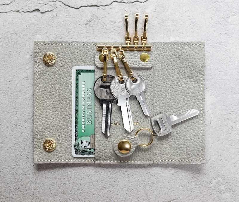 maf pinto (マフ ピント) キーケース ライトグレー ADRIA LINE レザー 本革 日本製