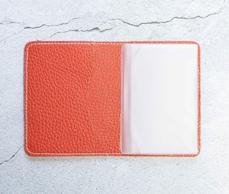 maf pinto (マフ ピント) レザーカードケース クリアポケット フレッシュレッド ADRIA LINE 本革 日本製