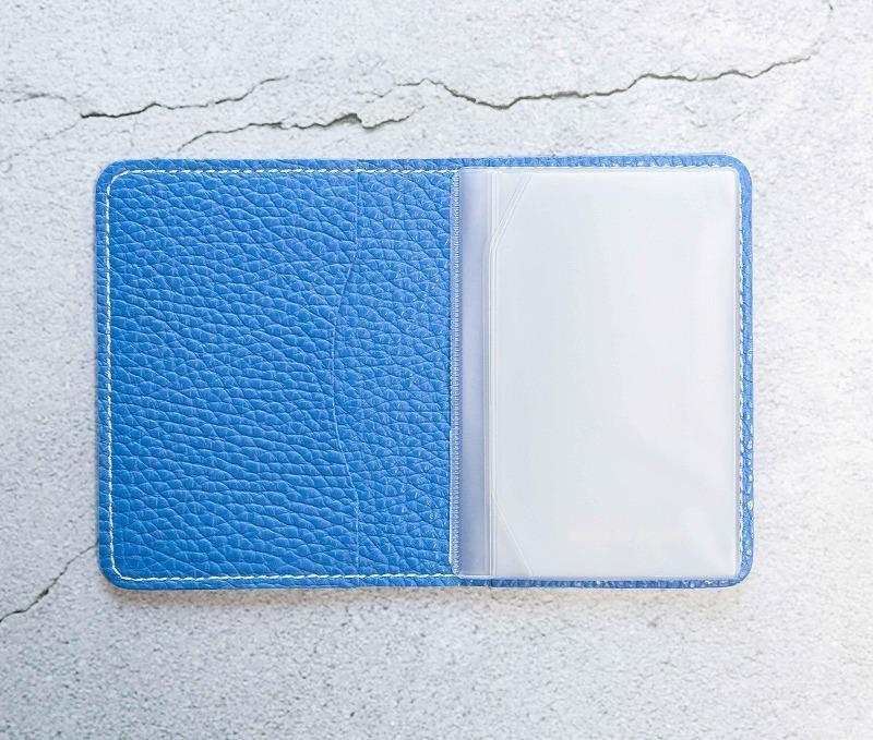 maf pinto (マフ ピント) レザーカードケース クリアポケット フレッシュブルー ADRIA LINE 本革 日本製