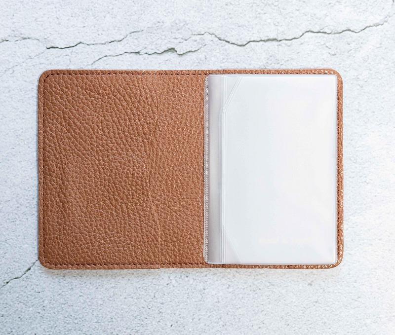 maf pinto (マフ ピント) レザーカードケース クリアポケット キャラメル ADRIA LINE 本革 日本製