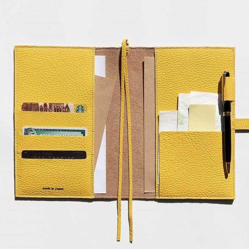 maf pinto (マフ ピント) 手帳カバー A5サイズ ライトイエロー ADRIA LINE レザー 本革 日本製