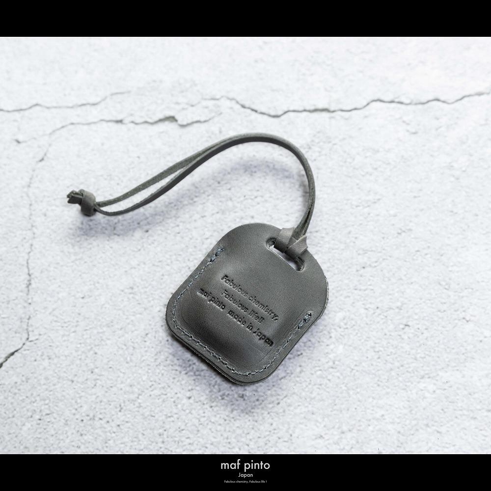 maf pinto (マフ ピント) air tag ケース カバー スクエア 保護 グレー レザー 本革 日本製