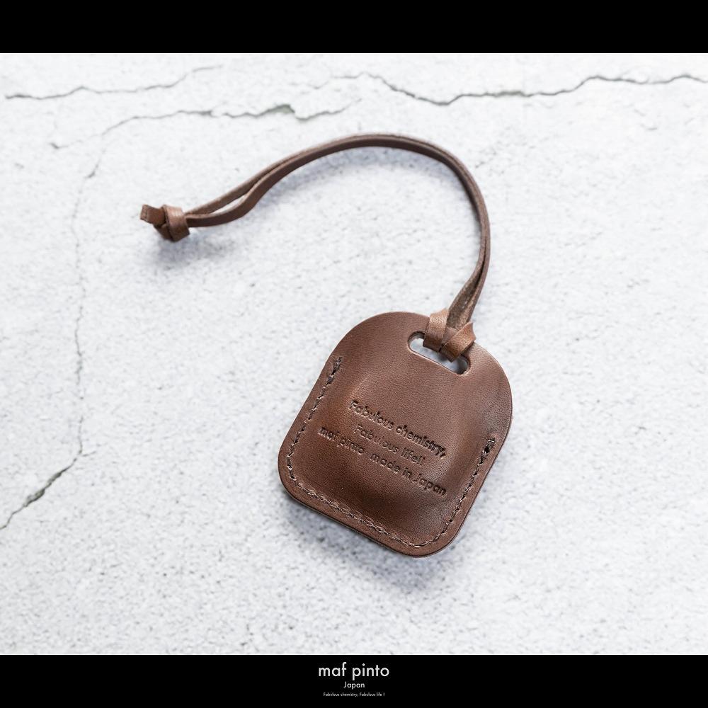maf pinto (マフ ピント) air tag ケース カバー スクエア 保護 ダークブラウン レザー 本革 日本製