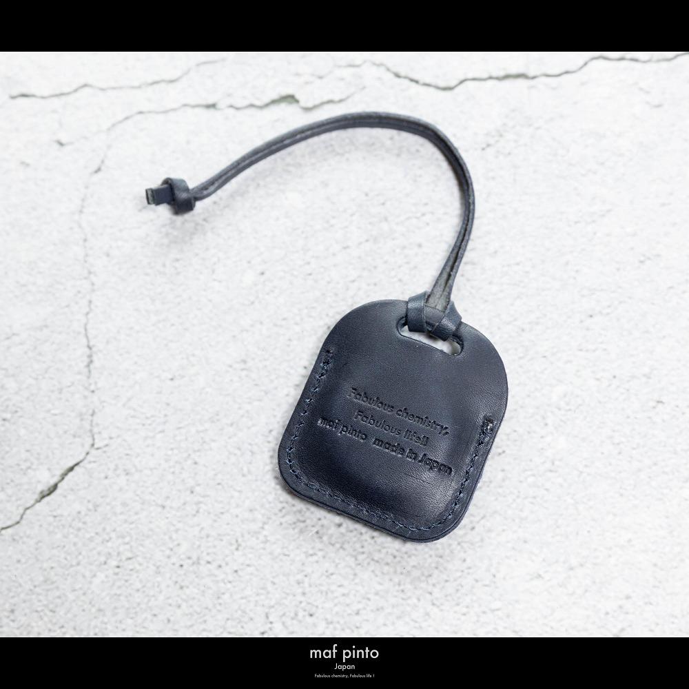 maf pinto (マフ ピント) air tag ケース カバー スクエア 保護 ネイビー レザー 本革 日本製