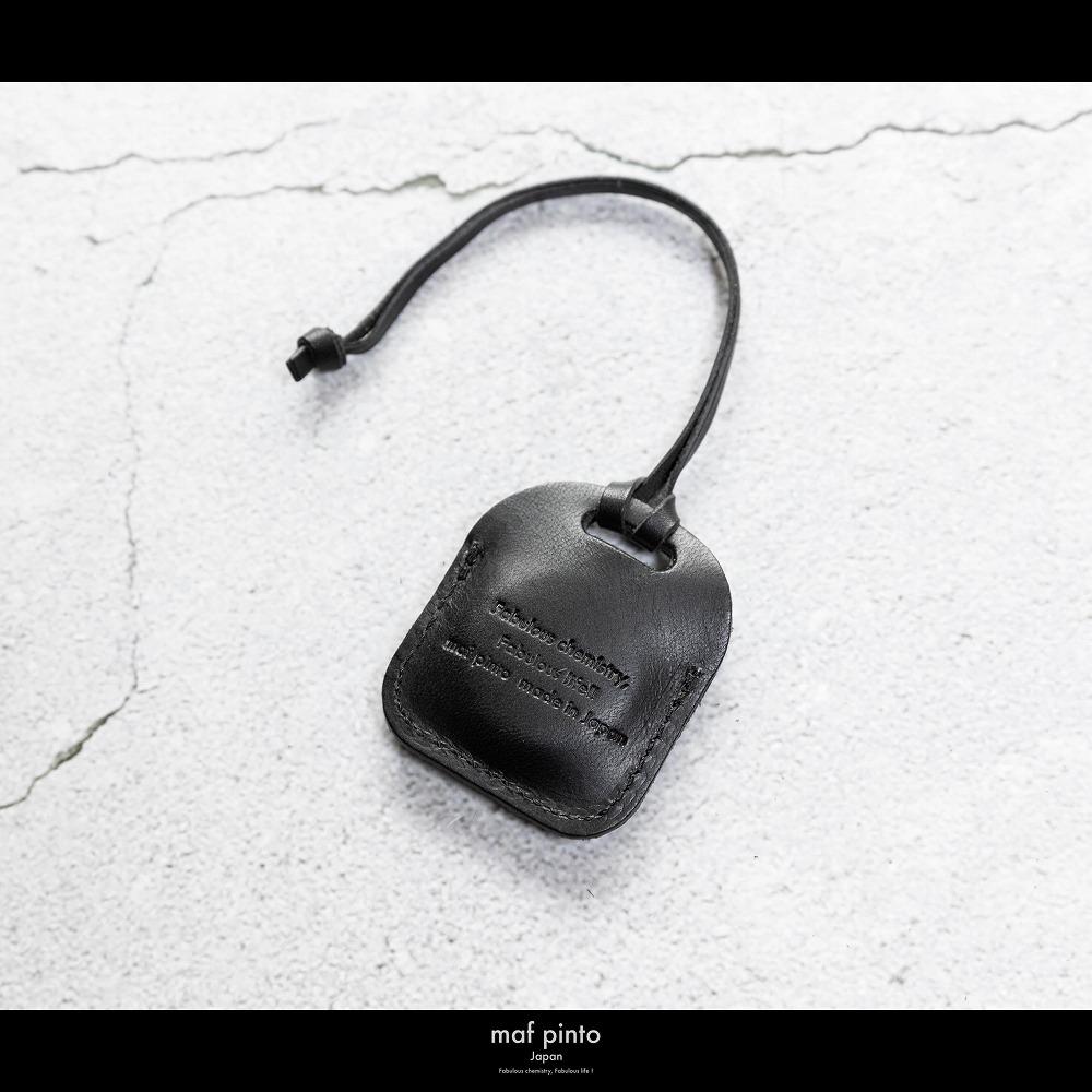 maf pinto (マフ ピント) air tag ケース カバー スクエア 保護 ブラック レザー 本革 日本製