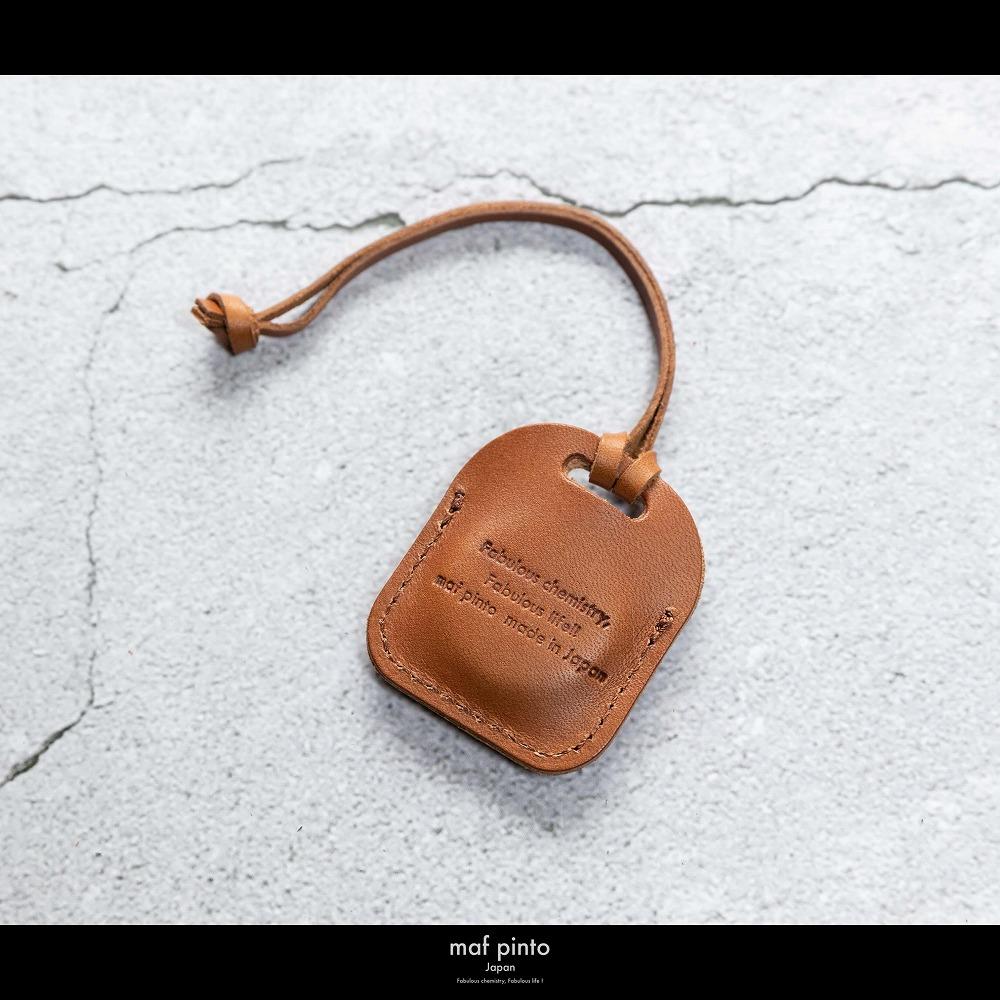 maf pinto (マフ ピント) air tag ケース カバー スクエア 保護 ライトブラウン(同色ステッチ) レザー 本革 日本製