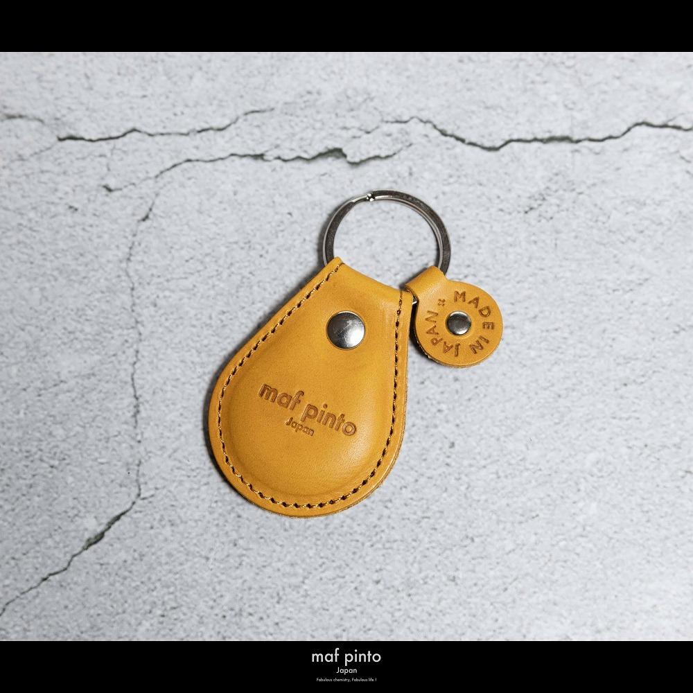 maf pinto (マフ ピント) タグ キーリング キーホルダー キーケース キーチャーム イエロー レザー 本革 日本製