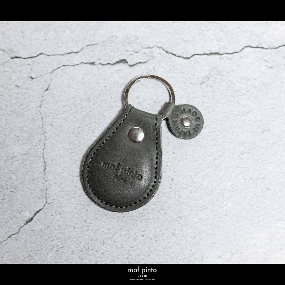 maf pinto (マフ ピント) タグ キーリング キーホルダー キーケース キーチャーム グレー レザー 本革 日本製