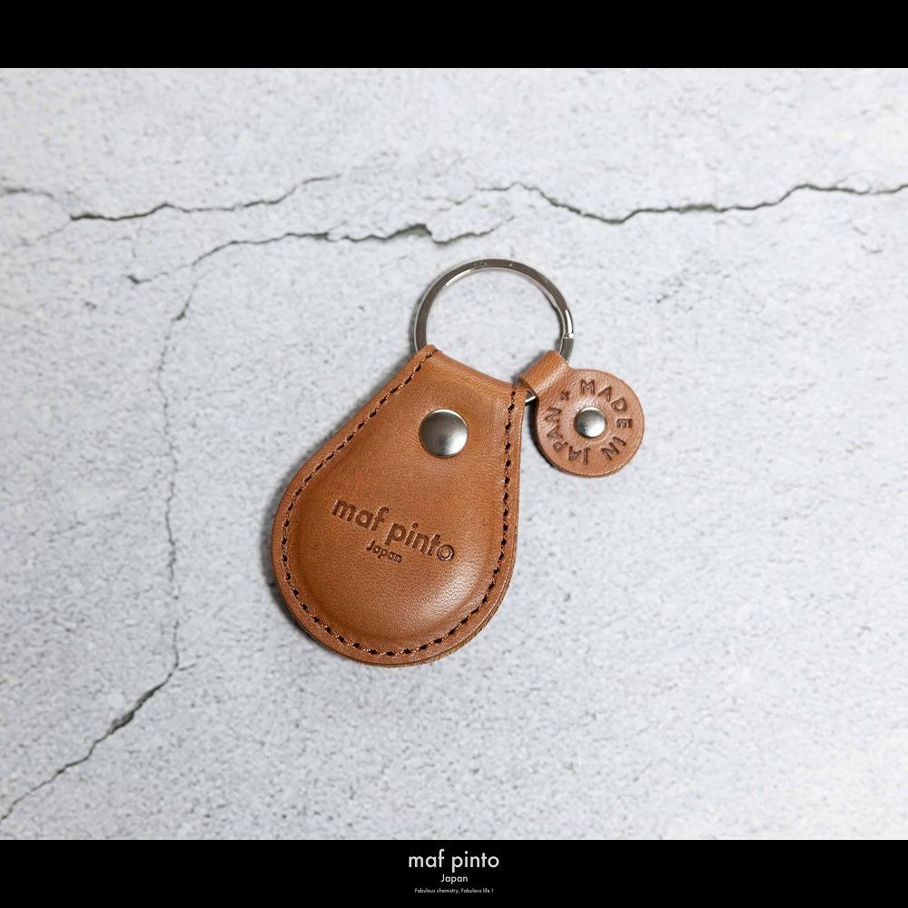 maf pinto (マフ ピント) タグ キーリング キーホルダー キーケース キーチャーム ライトブラウン(同色ステッチ) レザー 本革 日本製