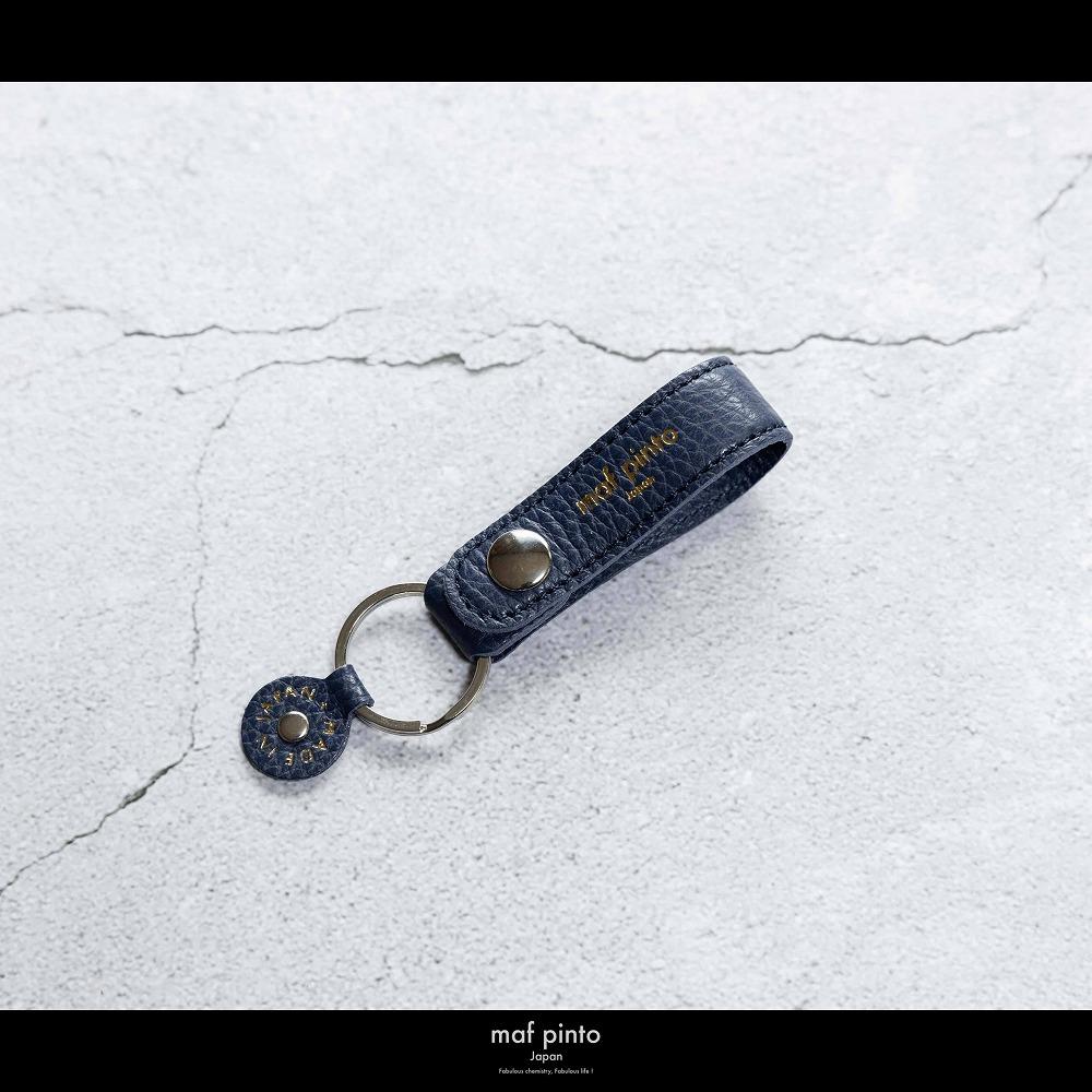 maf pinto (マフ ピント)ストラップ キーリング キーホルダー キーケース ネイビー ADRIA LINE レザー 本革 日本製
