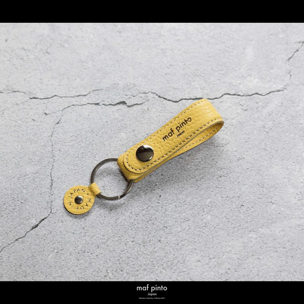 maf pinto (マフ ピント)ストラップ キーリング キーホルダー キーケース ライトイエロー ADRIA LINE レザー 本革 日本製