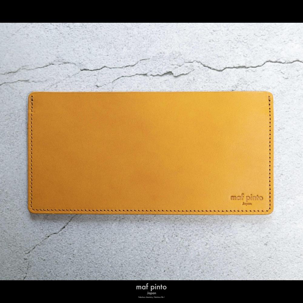 maf pinto (マフ ピント) お札入れ 長財布 イエロー 薄い レシート収納 レザー 本革 日本製