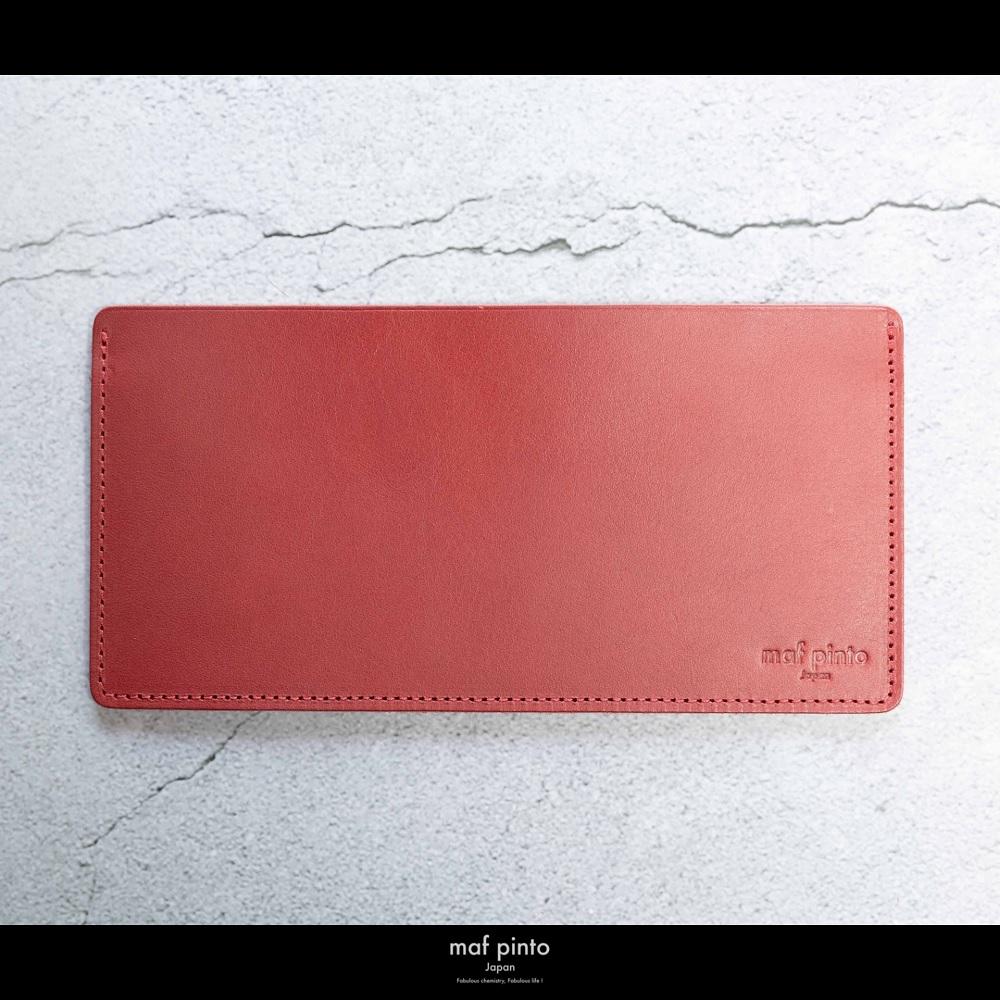 maf pinto (マフ ピント) お札入れ 長財布 レッド 薄い レシート収納 レザー 本革 日本製