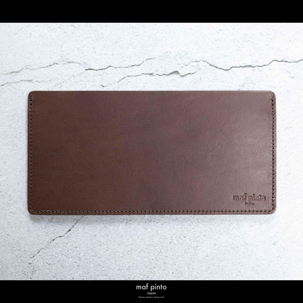 maf pinto (マフ ピント) お札入れ 長財布 ダークブラウン 薄い レシート収納 レザー 本革 日本製