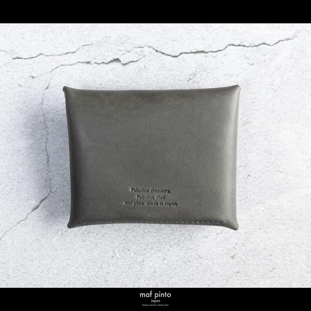 maf pinto (マフ ピント) ミニ財布 コンパクト ウォレット 小銭入れ グレー レザー 本革 日本製
